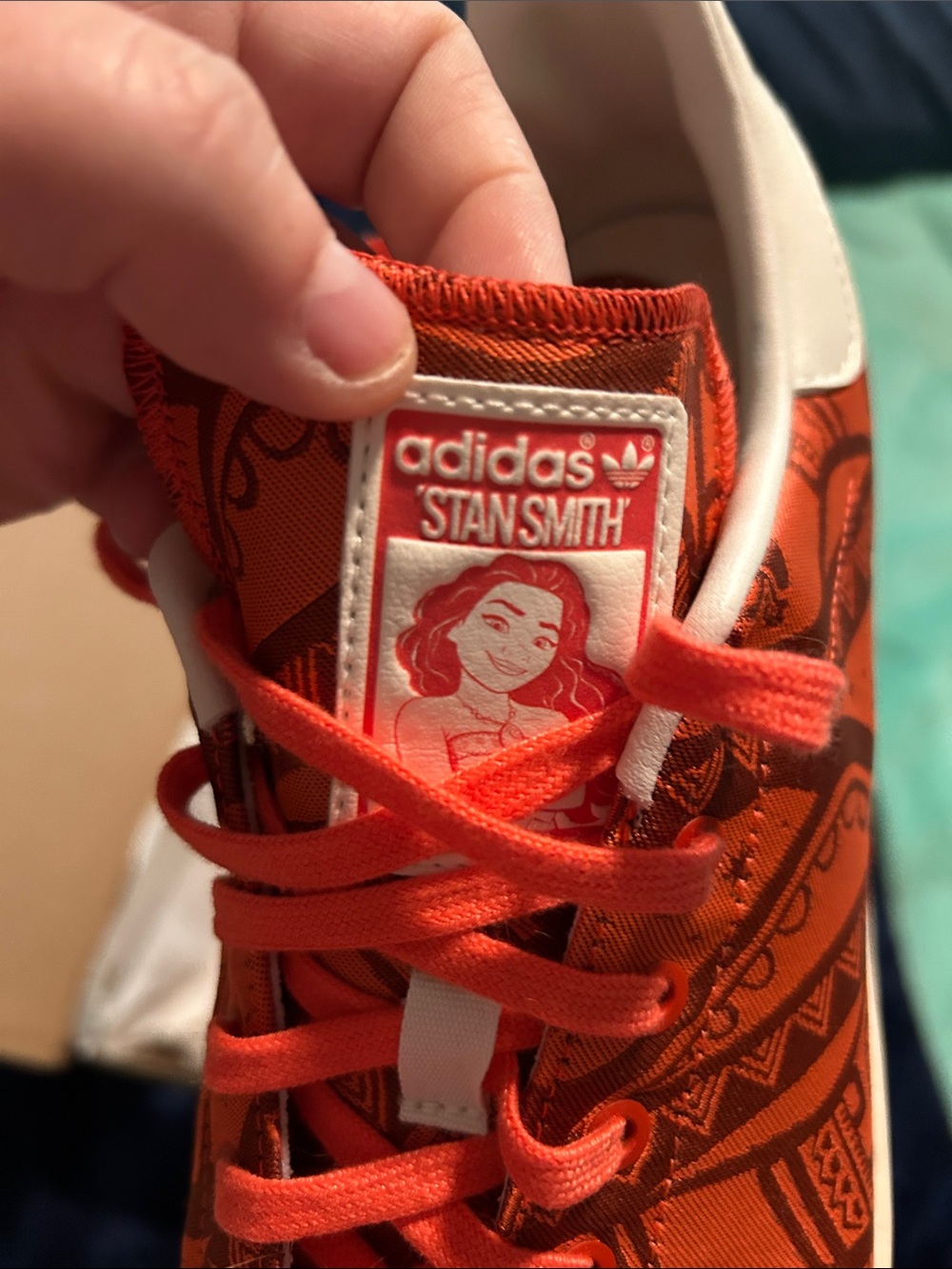 ADIDAS Stan Smith Disney Moana Women Sneakers Box Teal with Coral Accents - Picture 7 of 9